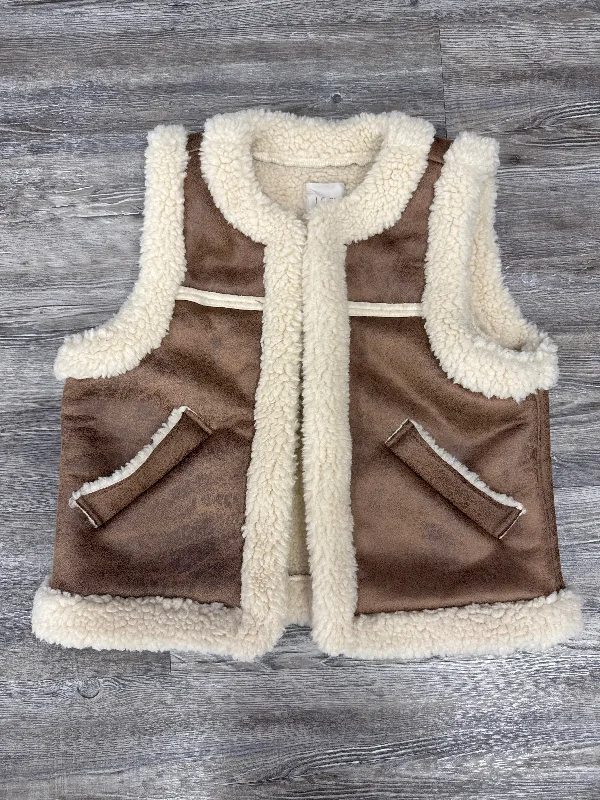 Men's Coats with Adjustable SleevesVest Faux Fur & Sherpa By Loft In Brown & Cream, Size: Xs Men's Coats with Adjustable SleevesVest Faux Fur & Sherpa By Loft In Brown & Cream, Size: Xs