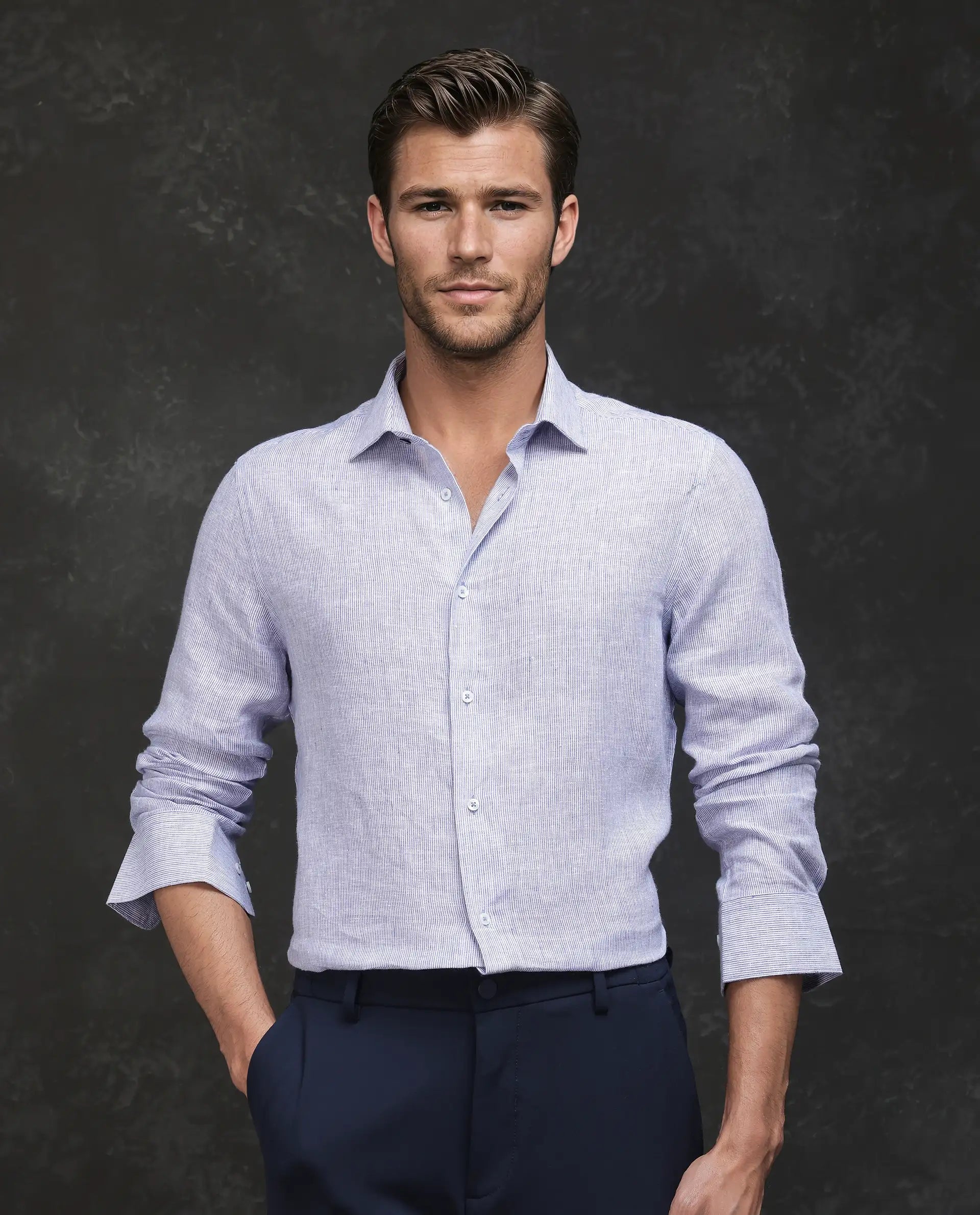 Men's Rugby Shirts for a Sporty LookRare Rabbit Men Valt Light Blue Linen Lyocell Fabric Full Sleeve Spread Collar Button Closure Plain Shirt Men's Rugby Shirts for a Sporty LookRare Rabbit Men Valt Light Blue Linen Lyocell Fabric Full Sleeve Spread Collar Button Closure Plain Shirt