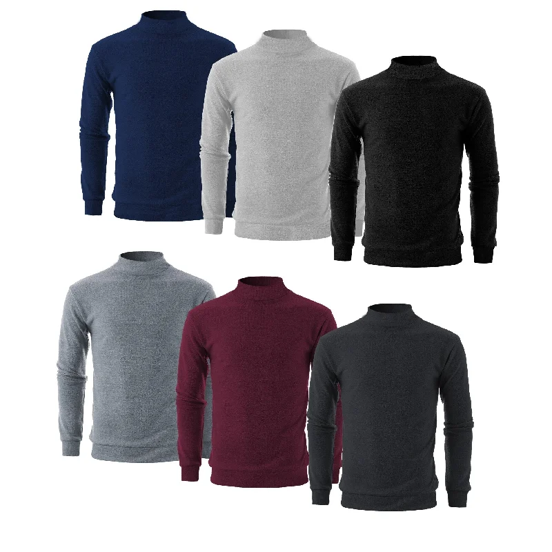 Men's Sweaters for AutumnMens Slim Fit Long Sleeve Casual Mock Neck Pullover Sweater 2 Pack Assorted Colors Men's Sweaters for AutumnMens Slim Fit Long Sleeve Casual Mock Neck Pullover Sweater 2 Pack Assorted Colors