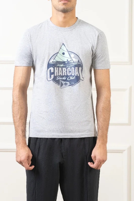 Men's Shirts with Pleated HemlinesT SHIRT HEATHER GREY