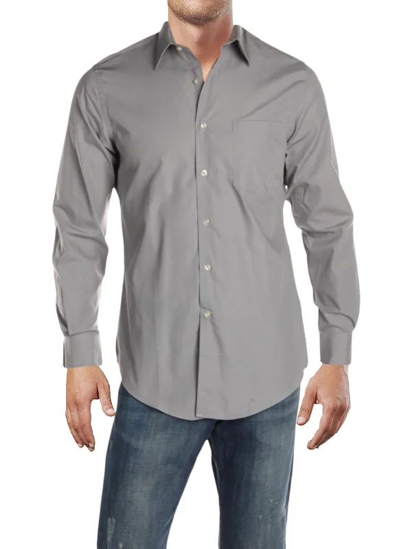 Men's Tab-Collar Shirts for a Crisp LookMens Fitted Spread Collar Dress Shirt