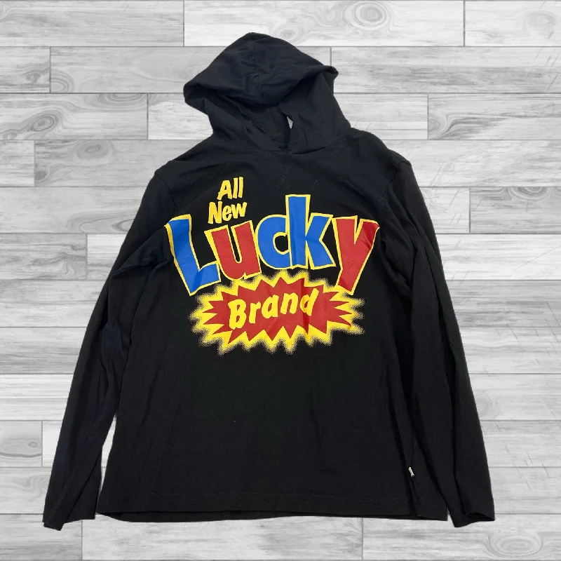 Men's Hoodies with Contrast Fabric PanelsSweatshirt Hoodie By Lucky Brand In Black, Size: M