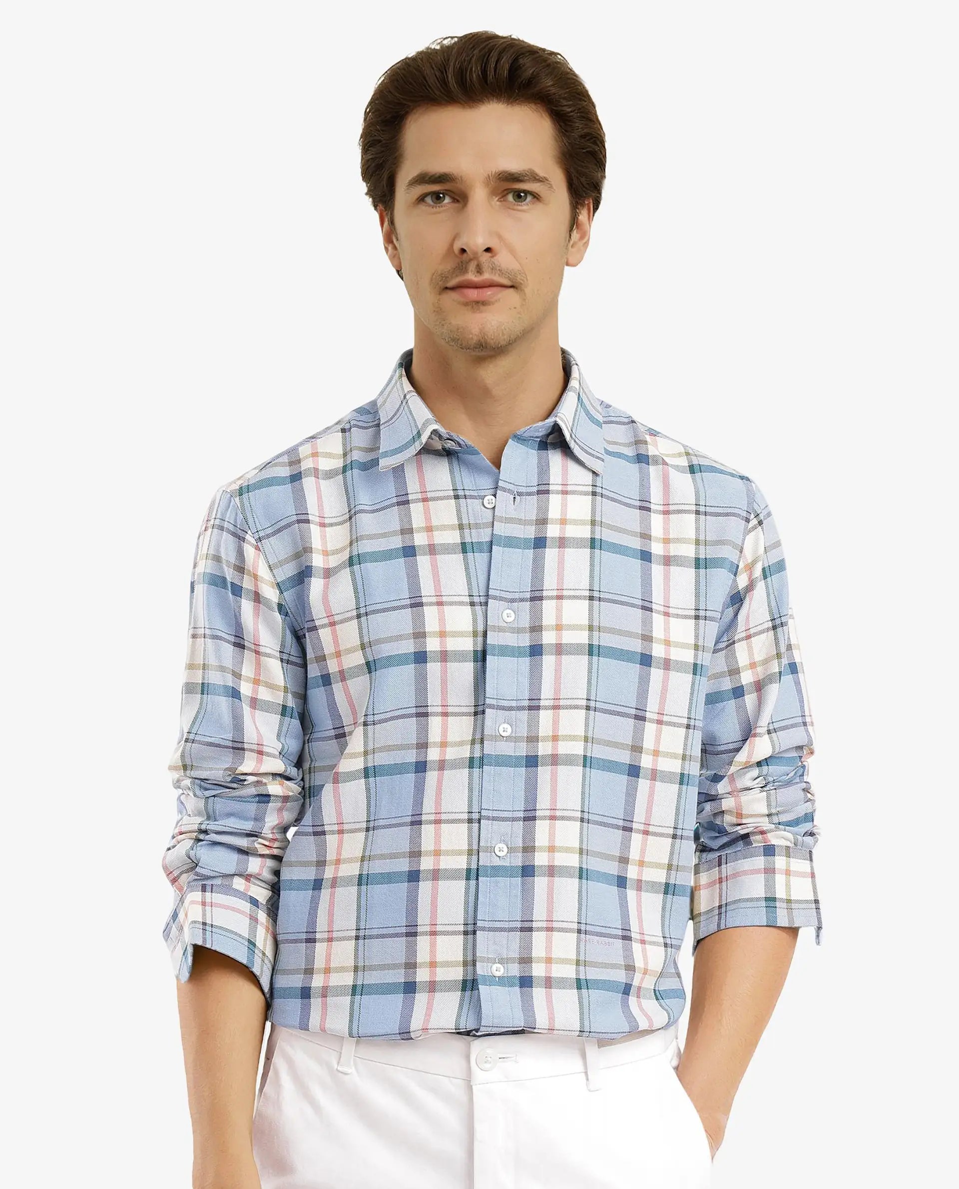 Men's Vintage T-Shirts for a Retro VibeRare Rabbit Men Rix Light Blue Full Sleeve Regular Collar Button Closure Regular Fit Checks Shirt Men's Vintage T-Shirts for a Retro VibeRare Rabbit Men Rix Light Blue Full Sleeve Regular Collar Button Closure Regular Fit Checks Shirt