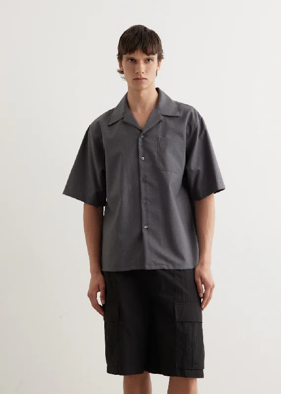 Men's Casual Shirts for Everyday WearTropical Wool Short Sleeved Shirt
