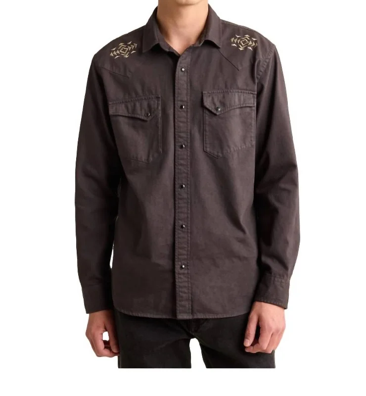 Men's Striped Long-Sleeve Shirts for a Maritime FeelChandler Embroidered Shirt In Black Men's Striped Long-Sleeve Shirts for a Maritime FeelChandler Embroidered Shirt In Black