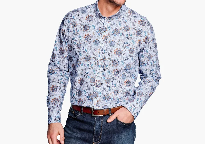 Men's Machine-Washable Shirts for ConveniencePrinted Cotton Shirt In White Martini