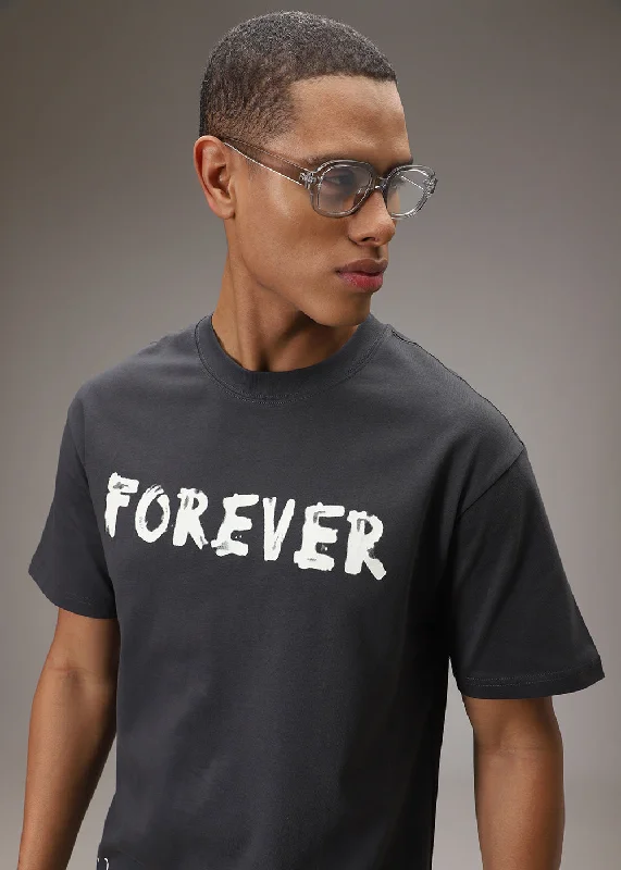 Men's Shirts with Ruffled HemlinesArtistic Array Grey Oversized T-shirt