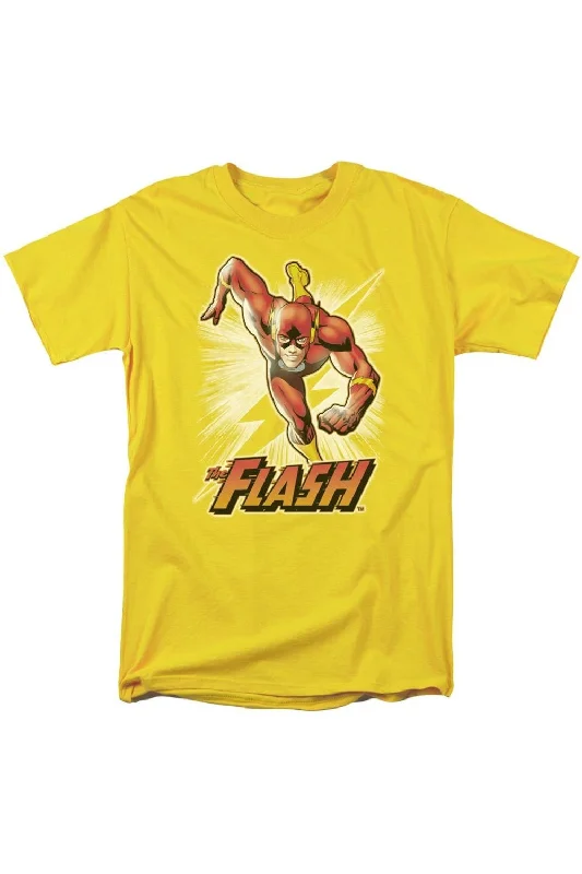 Men's Shirts with Geometric PatternsJustice League of America Flash Yellow Short Sleeve Adult Tee / T-Shirt Men's Shirts with Geometric PatternsJustice League of America Flash Yellow Short Sleeve Adult Tee / T-Shirt