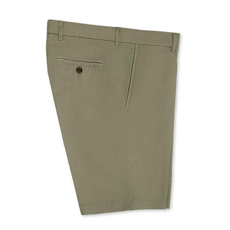 Zippered Men's Secure Cargo ShortsCotton/Linen Stretch Short, Sage