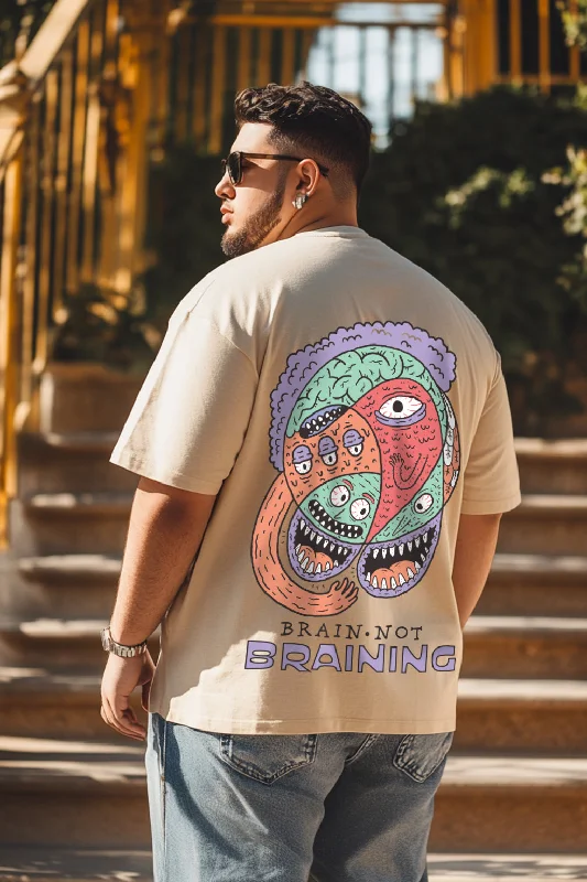 Men's Shirts with Belt AttachmentsBrain is Not Braining Oversized Back Graphic Plus Size Printed Tshirt Men's Shirts with Belt AttachmentsBrain is Not Braining Oversized Back Graphic Plus Size Printed Tshirt
