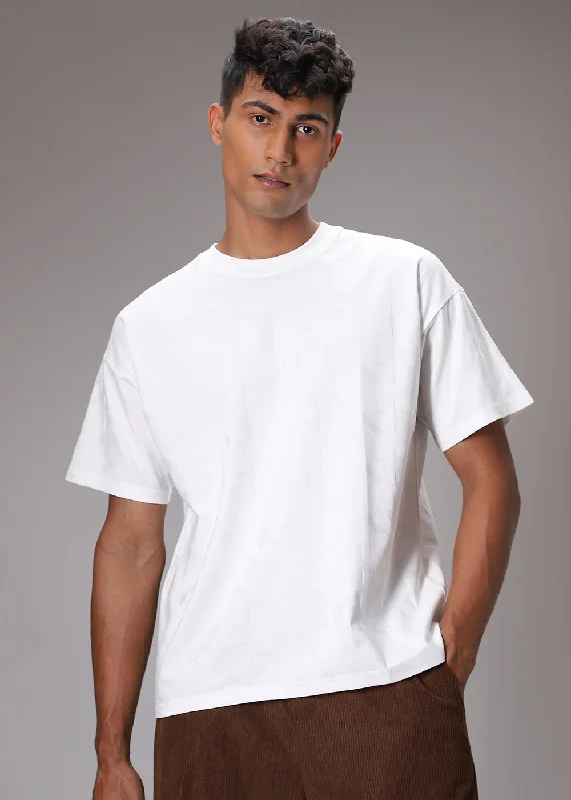 Men's Shirts with TiesHerringbone Pattern Oversized White T-Shirt