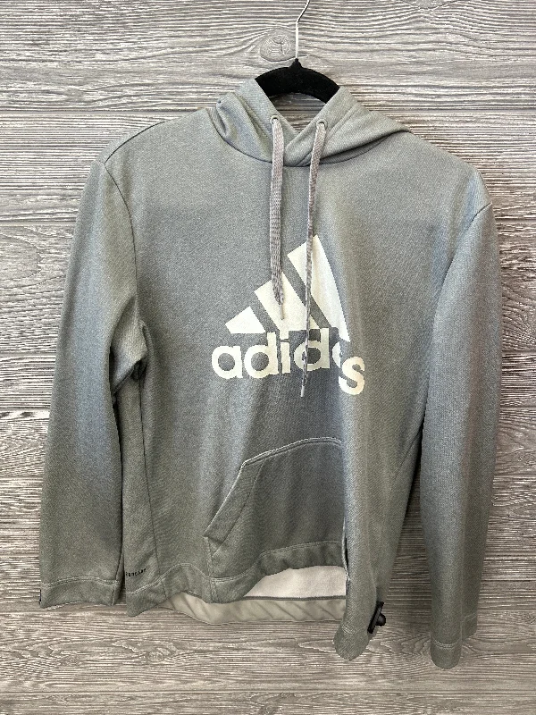 Men's Hoodies for LoungingAthletic Sweatshirt Crewneck By Adidas In Grey, Size: L