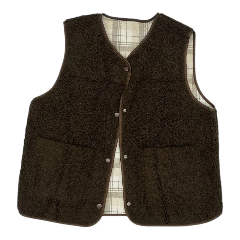 Men's Coats for Mild WeatherVest Faux Fur & Sherpa By Clothes Mentor In Brown, Size:L Men's Coats for Mild WeatherVest Faux Fur & Sherpa By Clothes Mentor In Brown, Size:L