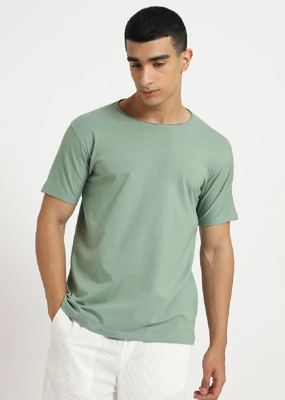 Men's Shirts for BoatingSea Green Crew neck T-shirt