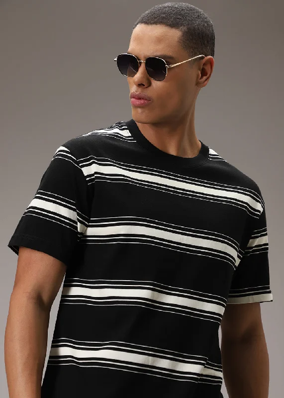 Men's Shirts with TiesClassic Stripes Regular Fit T-shirt