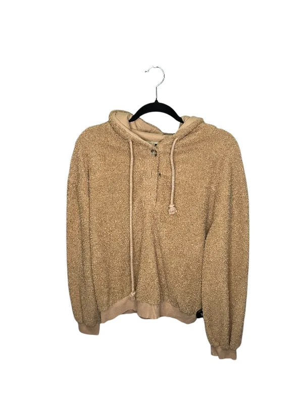 Men's Hoodies with Hidden PocketsSweatshirt Hoodie By Current Air In Brown, Size: M