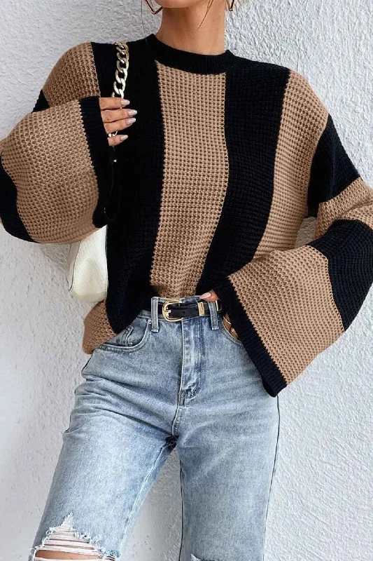 Men's Sweaters with Fair Isle PatternsColorblock Striped Long Sleeve Knitted Sweater Men's Sweaters with Fair Isle PatternsColorblock Striped Long Sleeve Knitted Sweater