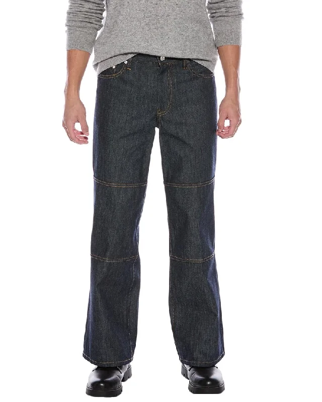 Leather Patch Embellished Men's JeansHelmut Lang Brooklyn Raw Indigo Carpenter Jean Leather Patch Embellished Men's JeansHelmut Lang Brooklyn Raw Indigo Carpenter Jean