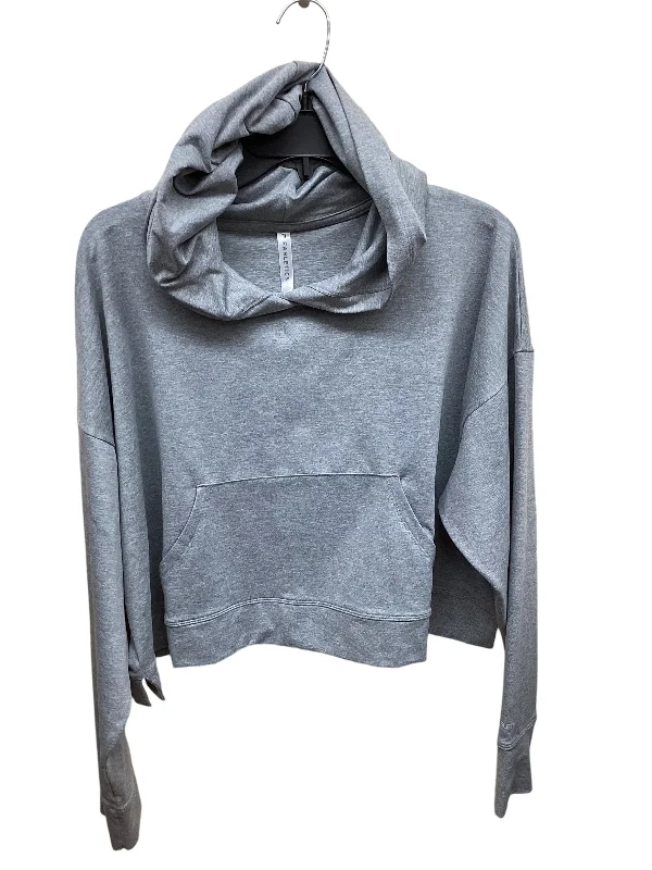 Durable Men's Canvas HoodiesSweatshirt Hoodie By Fabletics In Grey, Size: L