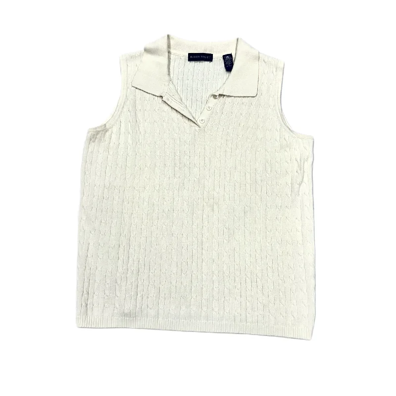 Men's Coats with Magnetic ClosuresVest Sweater By Karen Scott In Ivory, Size: S