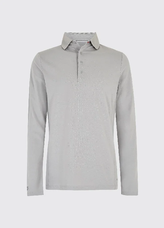 Men's Performance Shirts for SportsFreshford Mens Long-sleeved Polo - Platinum