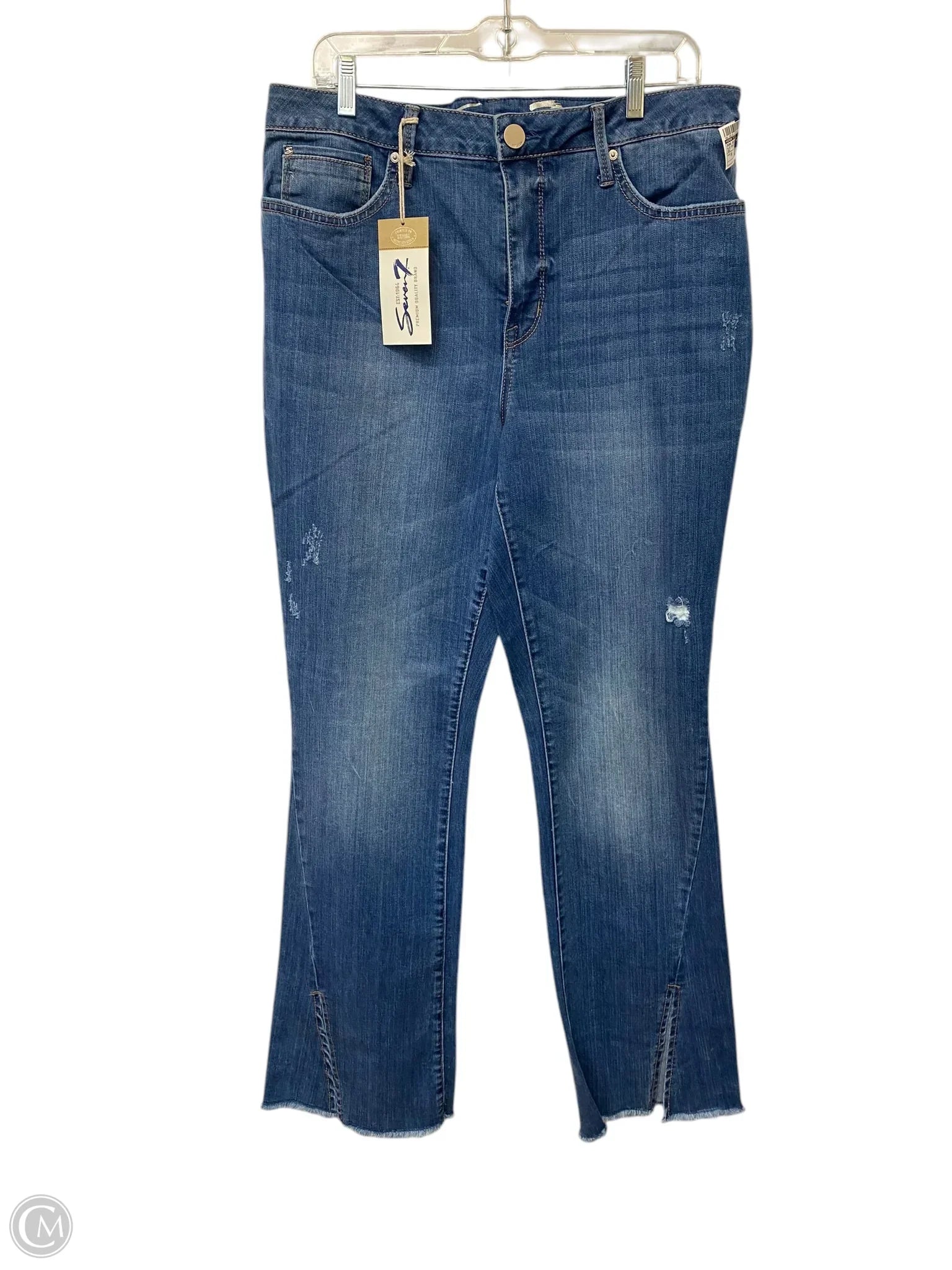 Fashionable Men's JeansJeans Boot Cut By Seven 7 In Blue Denim, Size: 16