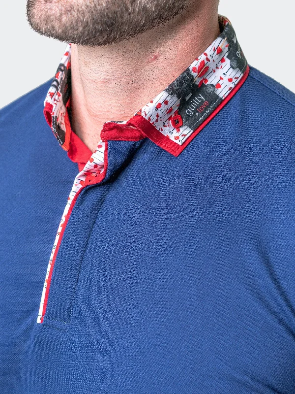 Men's Shirts with Logo EmbossmentsPolo MozartSolidGuilty Blue