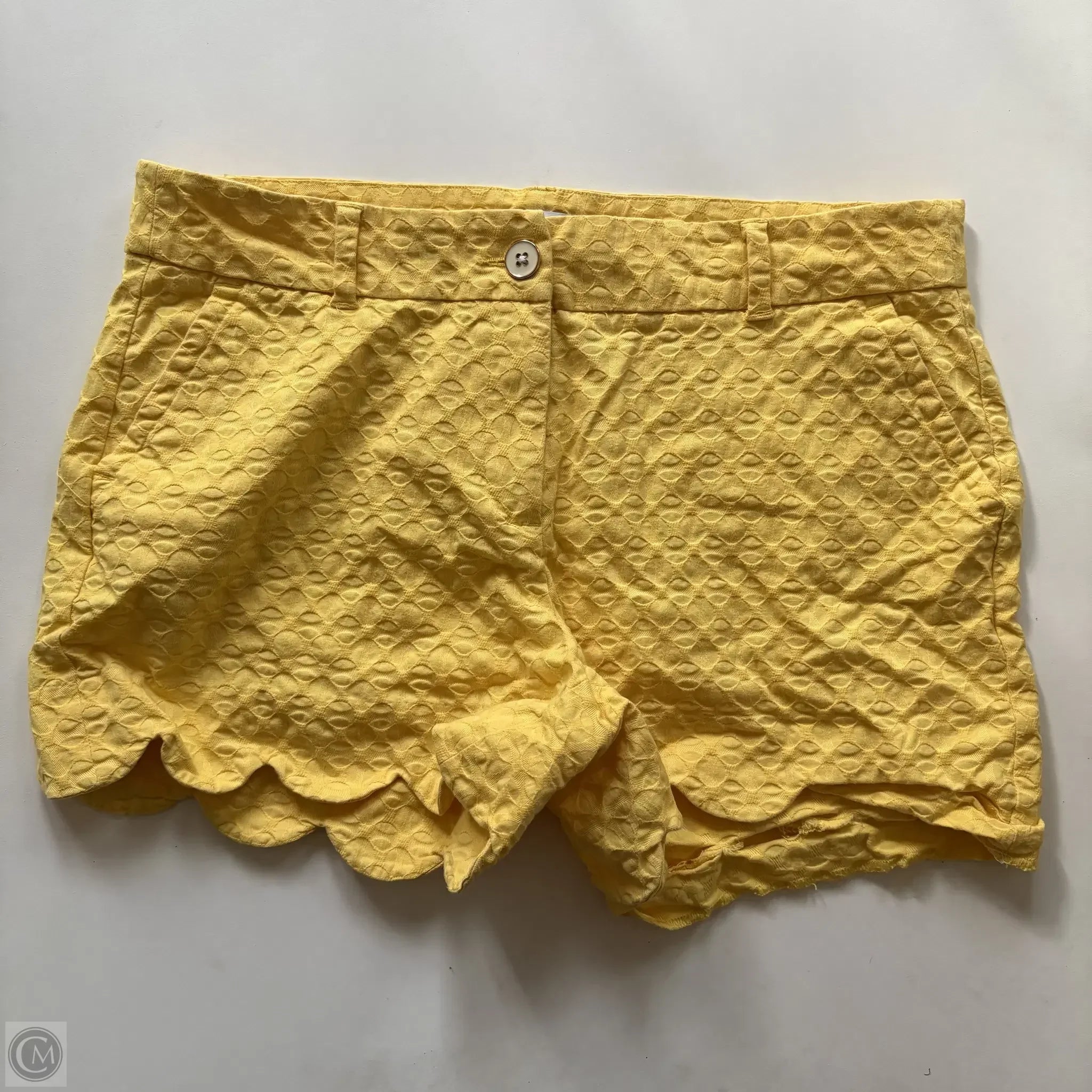 Casual Men's Patterned Bermuda ShortsShorts By Crown And Ivy In Yellow, Size: 12