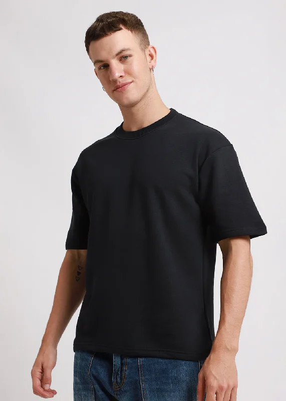 Men's Shirts with Spread CollarsDark Blue Oversized Basic T-shirt