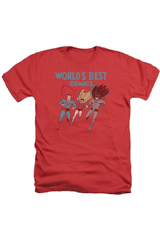 Men's Shirts with UV ProtectionJustice League of America Worlds Best Adult Heather Tee / T-Shirt Men's Shirts with UV ProtectionJustice League of America Worlds Best Adult Heather Tee / T-Shirt