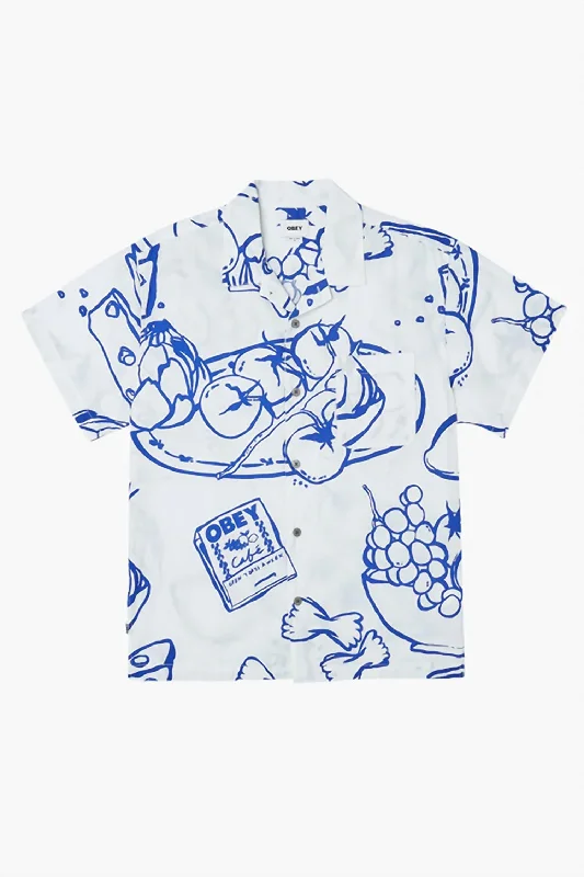 Men's Minimalist Shirts for a Clean LookMen's Still Life Woven Shirt In White Multi