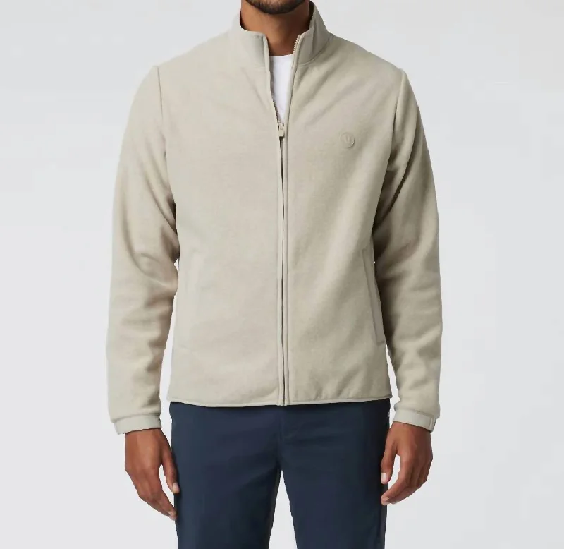 Men's Sweaters with Three-Quarter SleevesAspen Full Zip Jacket In Toast