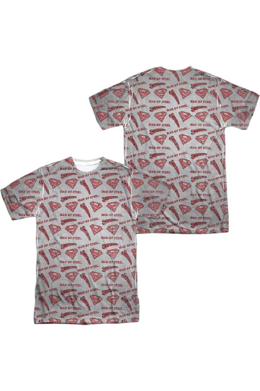Men's Shirts with CollarsSuperman Repeat Super (Front/Back Print) Short Sleeve Adult 100% Poly Crew Tee / T-Shirt Men's Shirts with CollarsSuperman Repeat Super (Front/Back Print) Short Sleeve Adult 100% Poly Crew Tee / T-Shirt