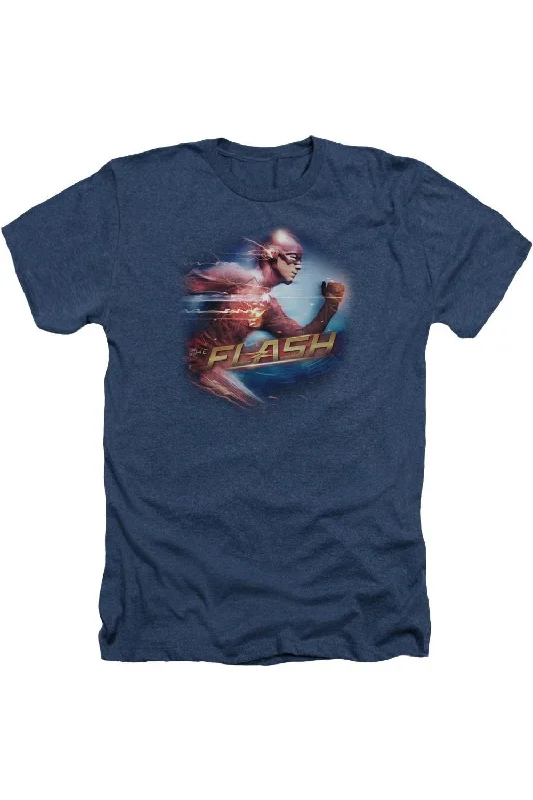 Men's Shirts with Tab CollarsThe Flash Fastest Man Adult Heather Tee / T-Shirt