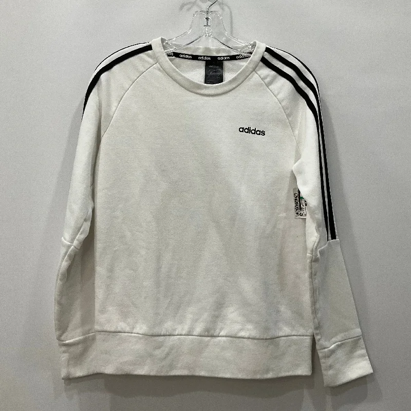 Unique Men's Custom HoodiesSweatshirt Crewneck By Adidas In Black & White, Size: S