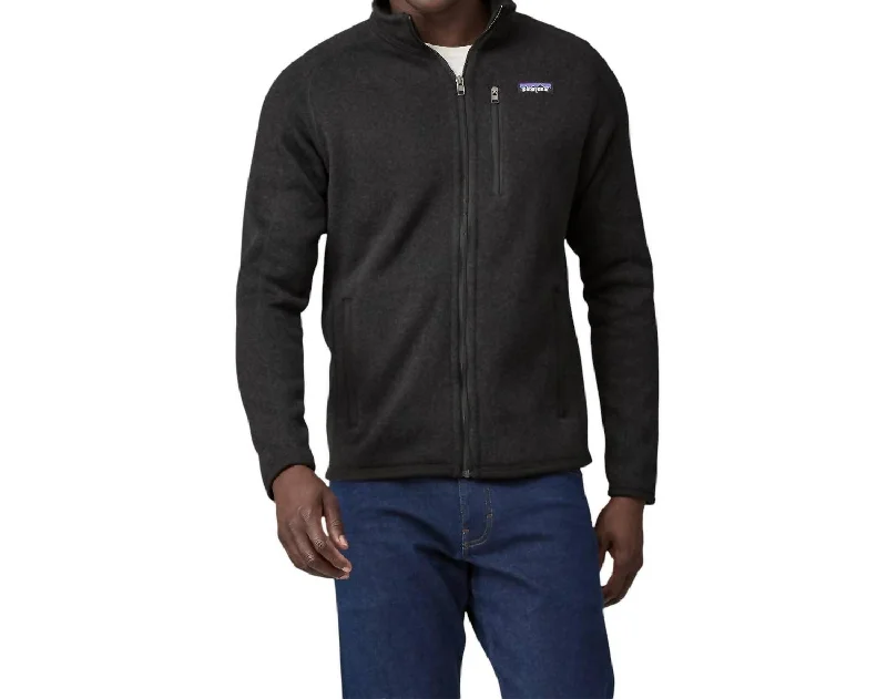 Men's Sweaters with Drawstring WaistbandsMen's Better Sweater Jacket In Black