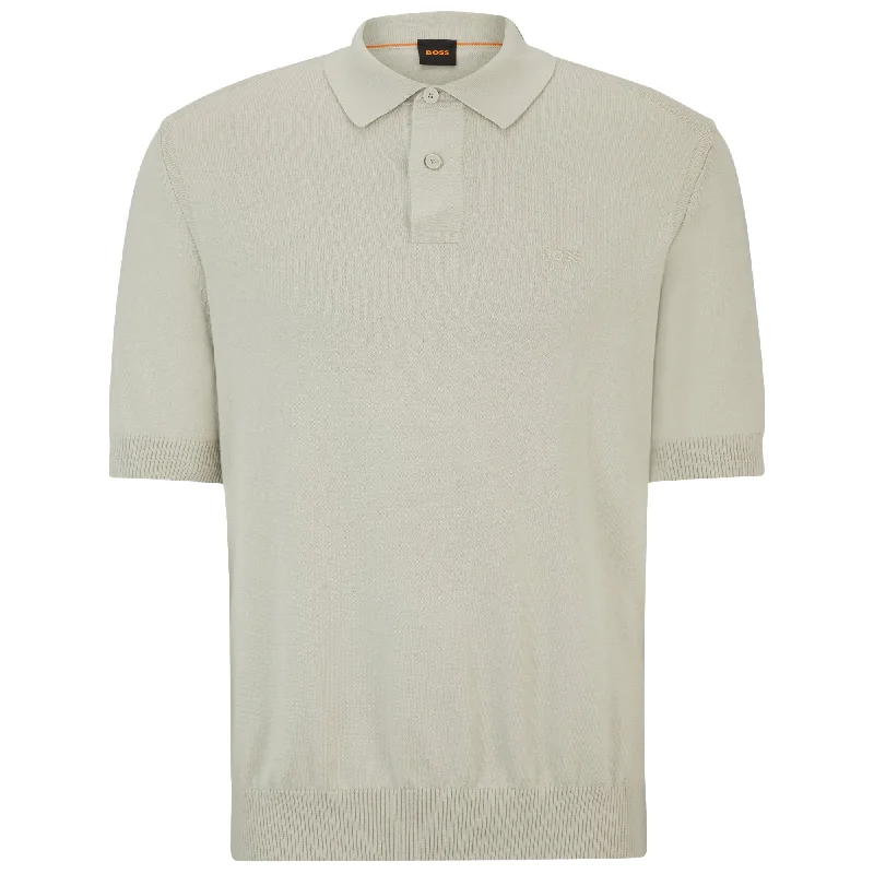Men's Shirts with Appliqué DetailsBoss Asac P Knitted Polo - Light Beige