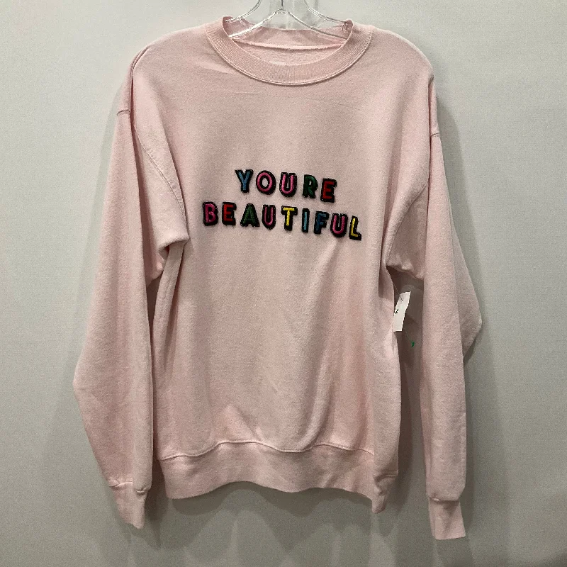 Trendy Men's Patterned HoodiesSweatshirt Crewneck By Clothes Mentor In Pink, Size: S Trendy Men's Patterned HoodiesSweatshirt Crewneck By Clothes Mentor In Pink, Size: S