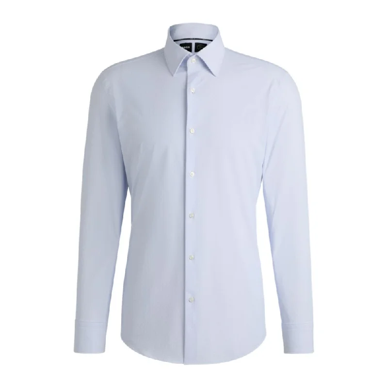 Men's Insulated Shirts for Cold WeatherSlim-fit shirt in performance-stretch dobby