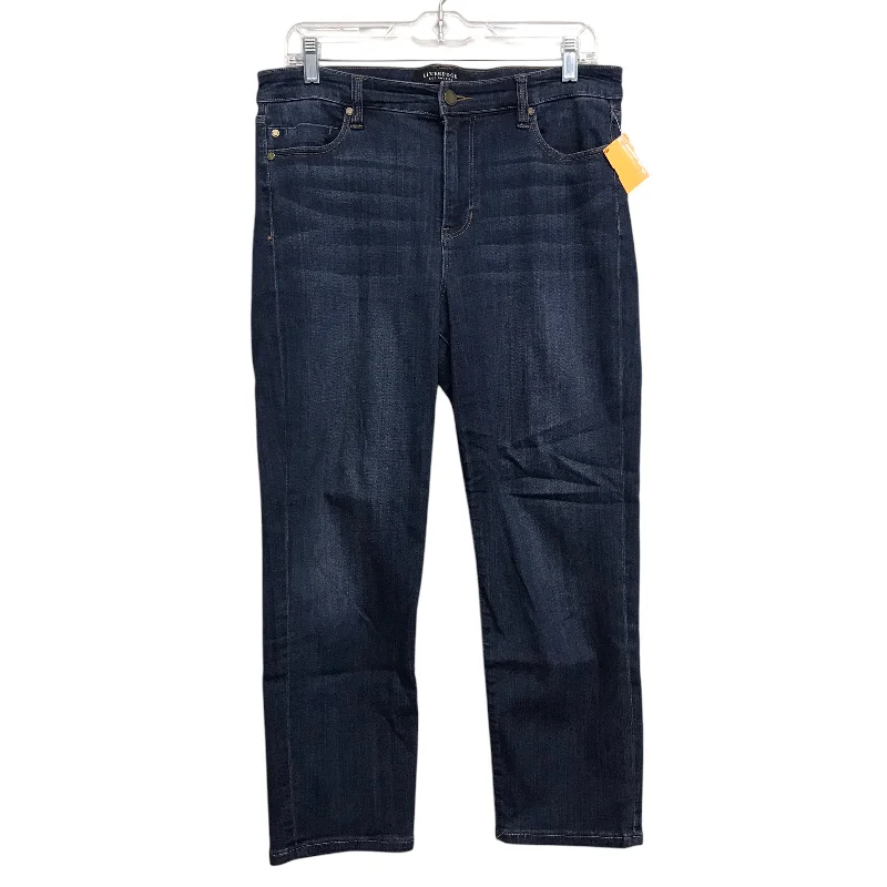 Men's Jeans with Fashionable RipsJeans Cropped By Liverpool In Blue Denim, Size:12