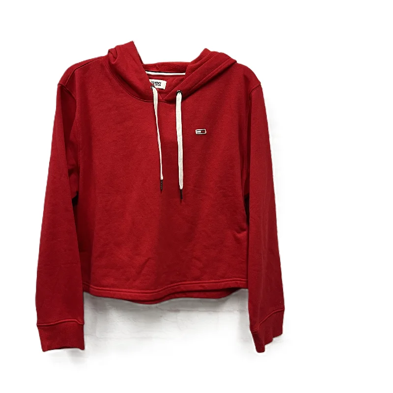 Men's Hoodies with Zipper DetailsAthletic Sweatshirt Hoodie By Tommy Hilfiger In Red, Size: L Men's Hoodies with Zipper DetailsAthletic Sweatshirt Hoodie By Tommy Hilfiger In Red, Size: L