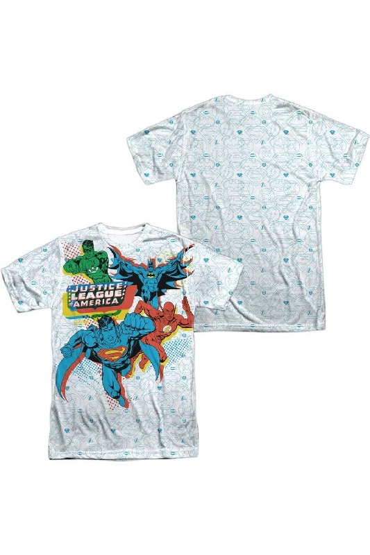 Men's Flowy Shirts for a Relaxed LookJustice League of America Off Register (Front/Back Print) Short Sleeve Adult 100% Poly Crew Tee / T-Shirt Men's Flowy Shirts for a Relaxed LookJustice League of America Off Register (Front/Back Print) Short Sleeve Adult 100% Poly Crew Tee / T-Shirt