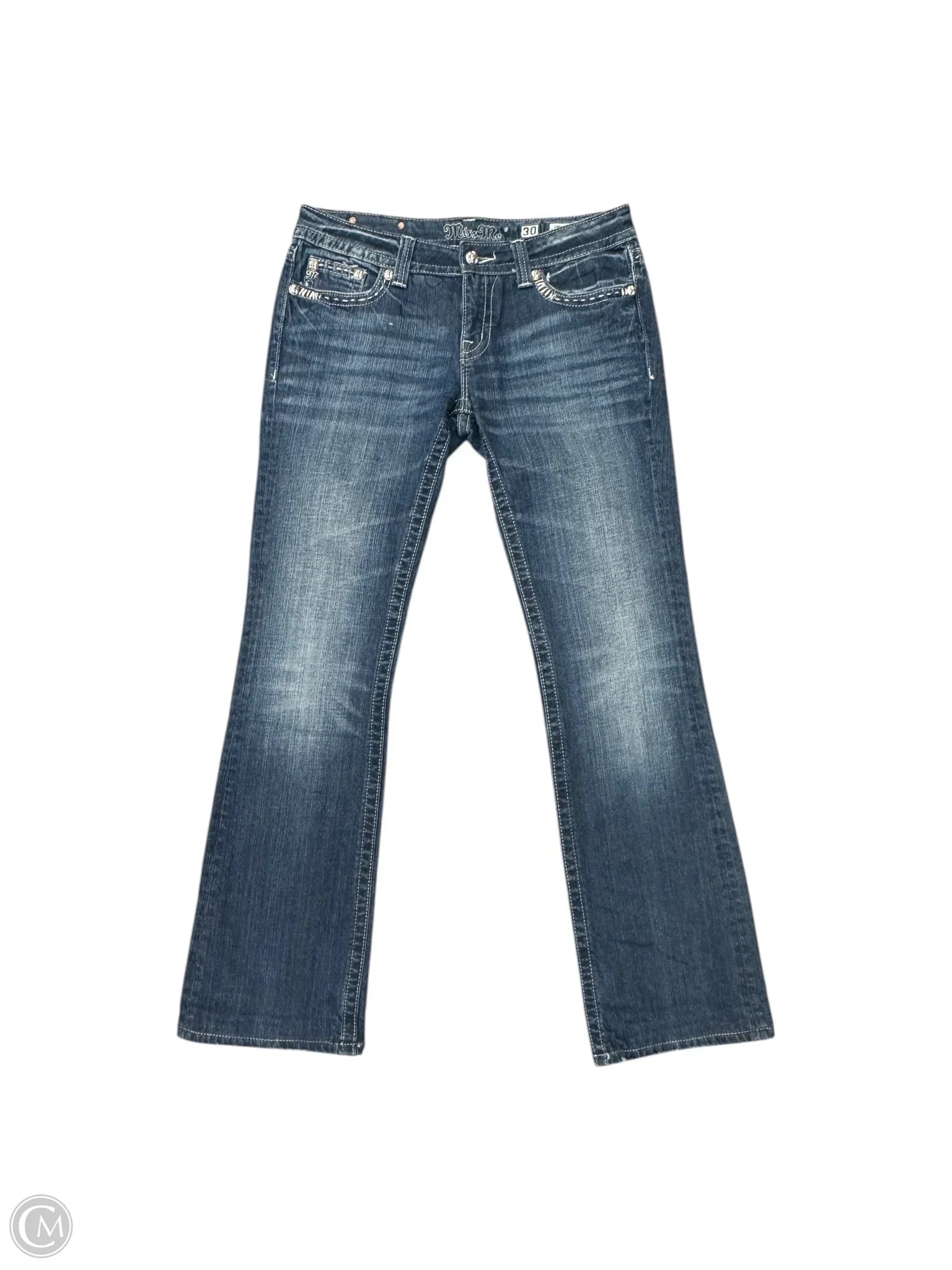 Mid-Waisted Men's JeansJeans Boot Cut By Miss Me In Blue Denim, Size: 10