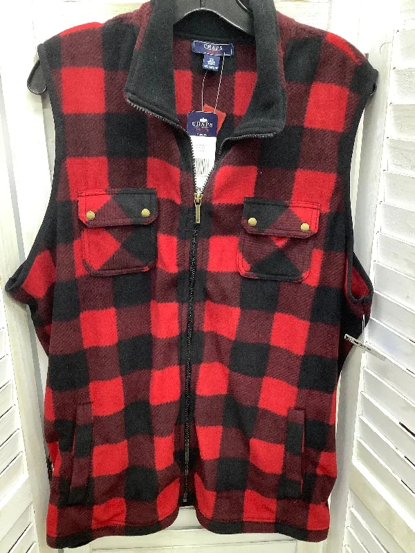Practical Men's RaincoatsVest Fleece By Chaps In Plaid Pattern, Size: 2x