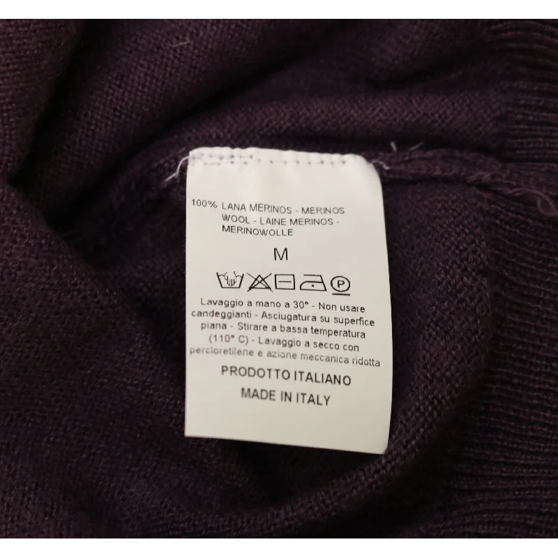 Men's Sweaters with SequinsWilliams Wilson Purple 100% Wool Suede VNeck Sweater for mens
