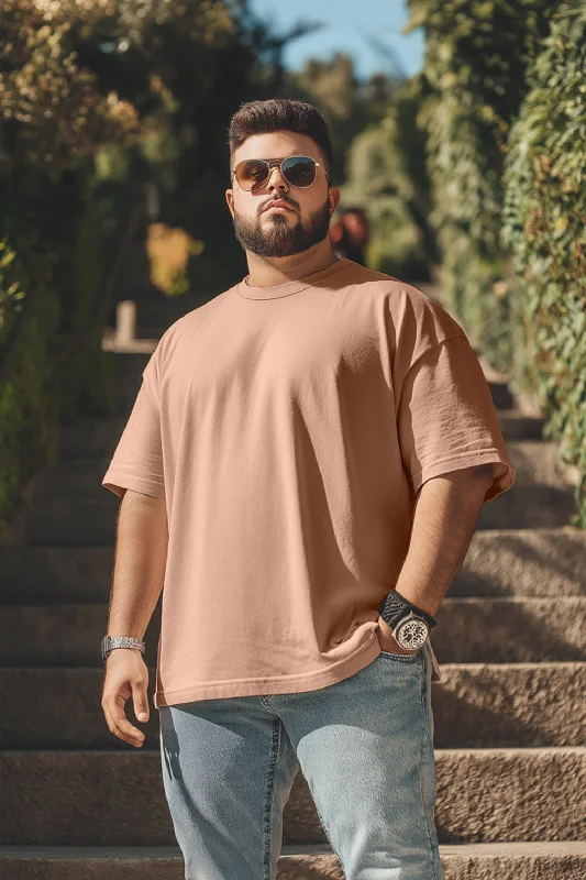 Men's Shirts with Checkered PatternsCork Solid Plus Size Oversized T-shirt