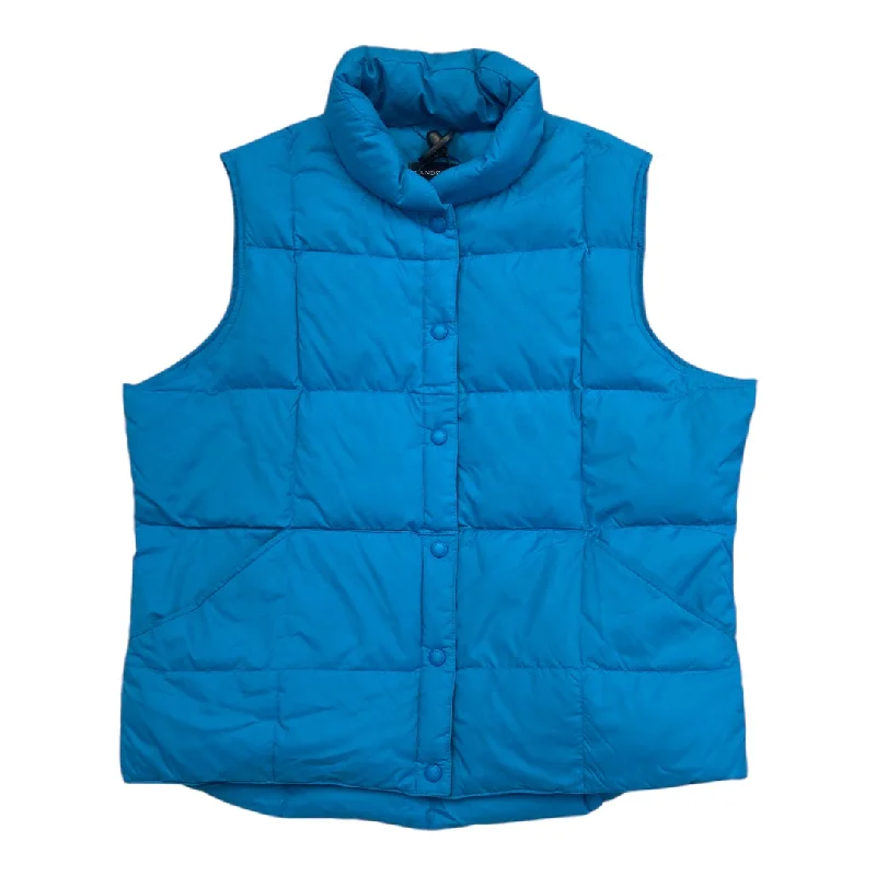 Men's Coats with Slim FitsVest Puffer & Quilted By Lands End In Blue, Size:L