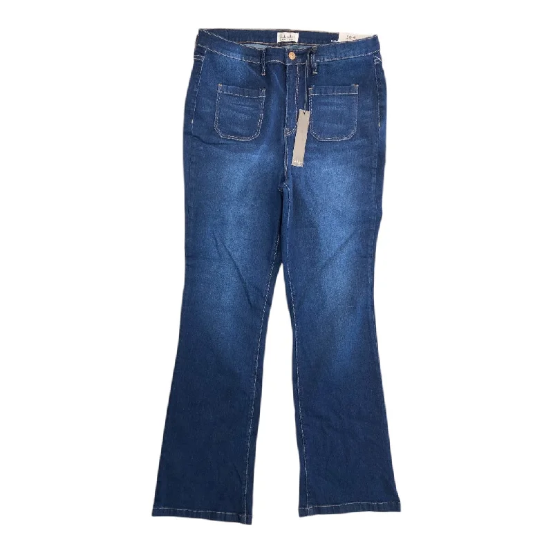 Authentic Raw Denim Men's JeansJeans Flared By Nicole By Nicole Miller In Blue Denim, Size:14
