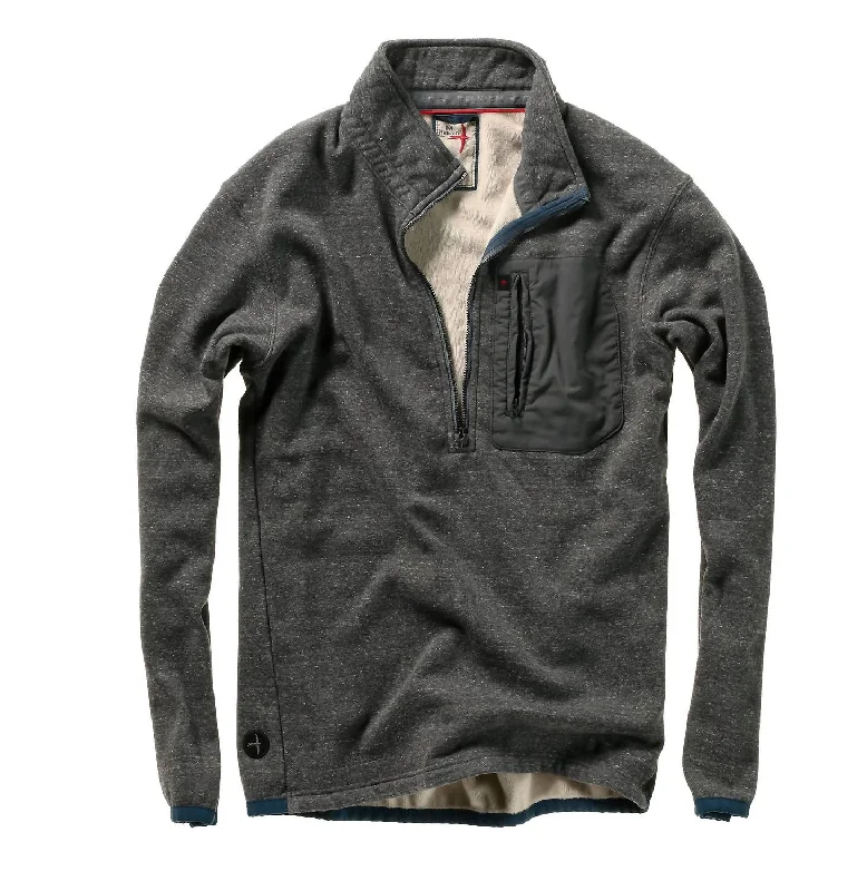 Men's Sweaters with Elastic CuffsMen's Micropile Half-Zip Sweater In Light Charcoal Marl Men's Sweaters with Elastic CuffsMen's Micropile Half-Zip Sweater In Light Charcoal Marl
