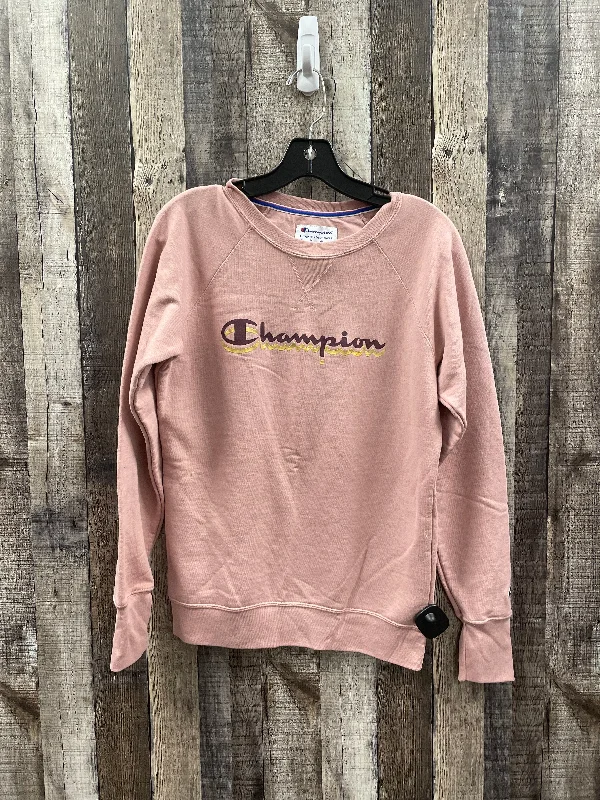 Men's Hoodies with LogoSweatshirt Crewneck By Champion In Pink, Size: S